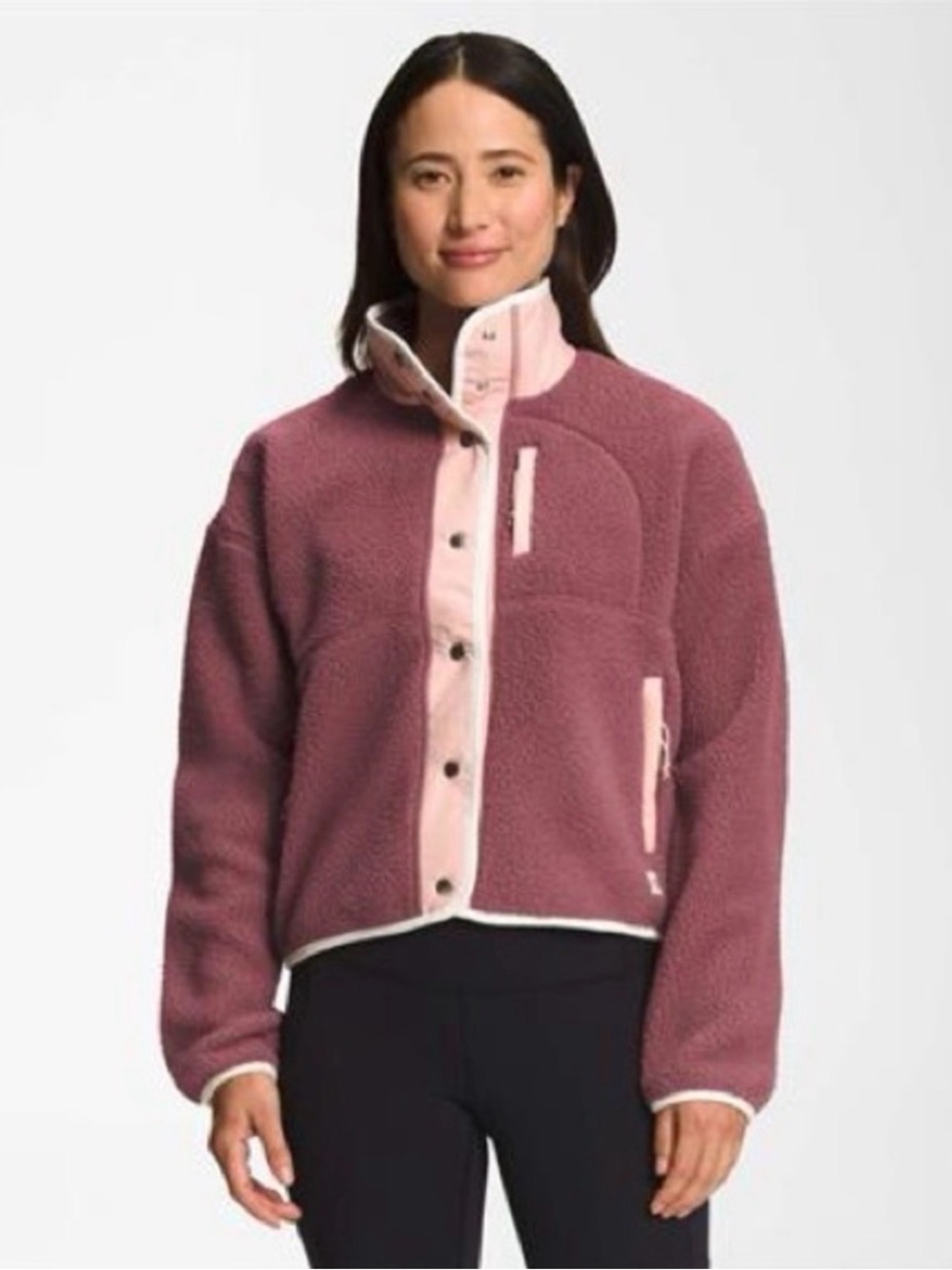 The North Face Women's Two-Tone Mauve Fleece Cragmont Bomber Jacket